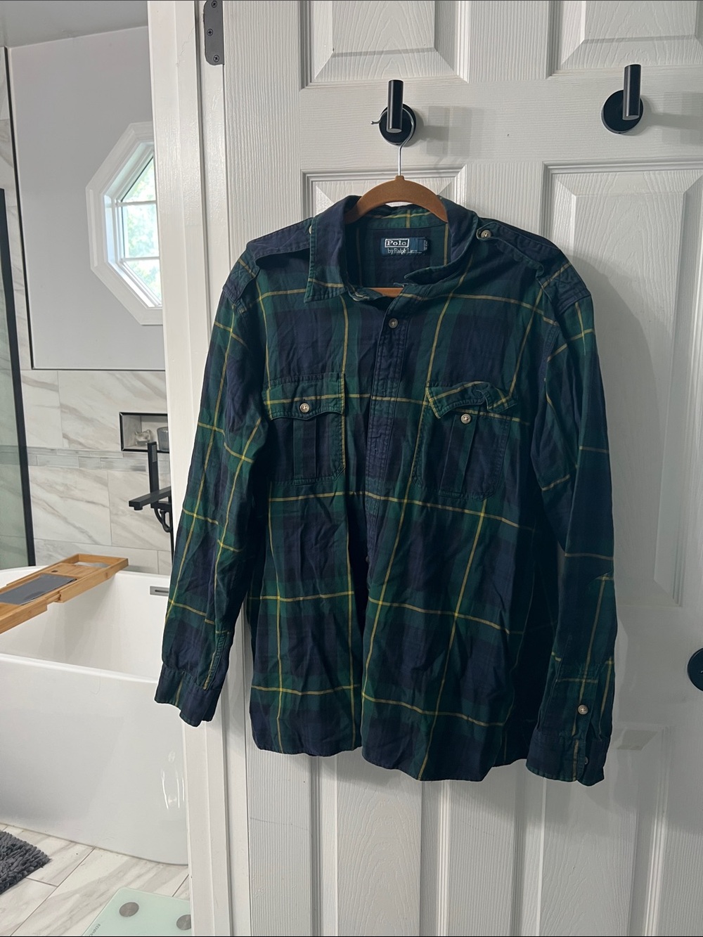 Polo Ralph Lauren XXL Plaid Epaulet Field Shirt Equestrian Heritage